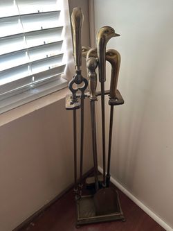 Brass Duck Fireplace Tools