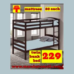 Twin/twin Wood Bunk Bed