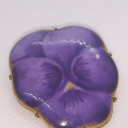 Vintage Hand Painted Iris Brooch #539