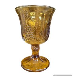 Amber Grape Glass Goblet 