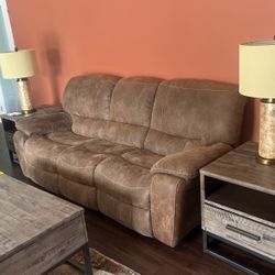 3 Piece Leather Reclining Sofa, Loveseat And Recliner/Rocker