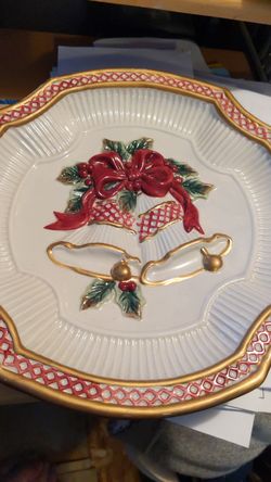 Vintage Fitz & Floyd Holiday Bells plate