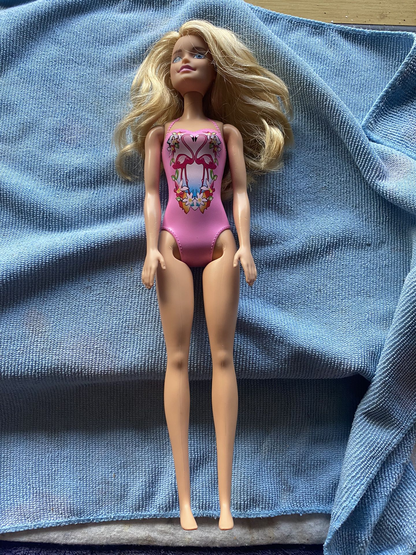 2015 Mattel Water Play Barbie #DGT78 Barbie Doll Flamingo Swimsuit Blonde