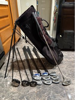 Men’s Complete Beginner Right Handed Golf Club Set with golf bag & kickstand