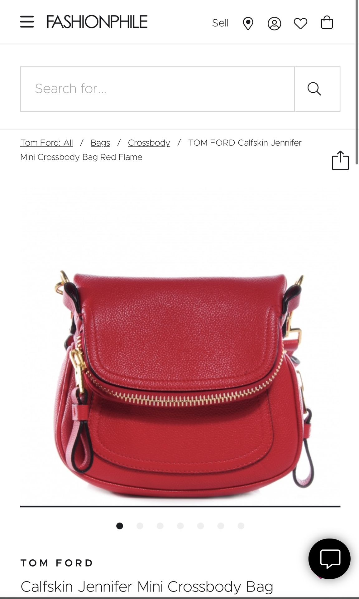 Tom Ford Mini Jennifer crossbody “Red Flame”