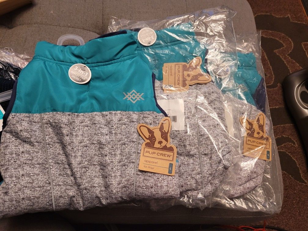 Brand New Dog Jackets. Large, Medium, Small