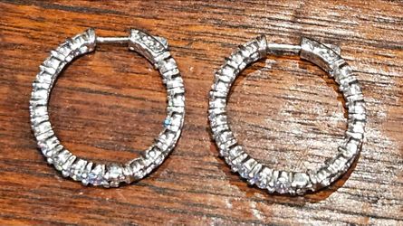 Elegant Crystal Rhinestone Hoop Pierced Earrings