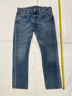 Levi's 501 Original Fit Men's Blue Jeans W32 L30 Button Fly Straight Leg 100% Cotton Medium Wash Denim Pants Classic Workwear Casual Streetwear Vintag