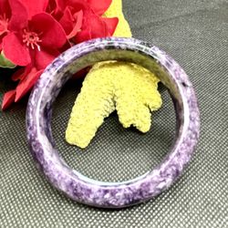 Purple Gemstone Bangle Bracelet 
