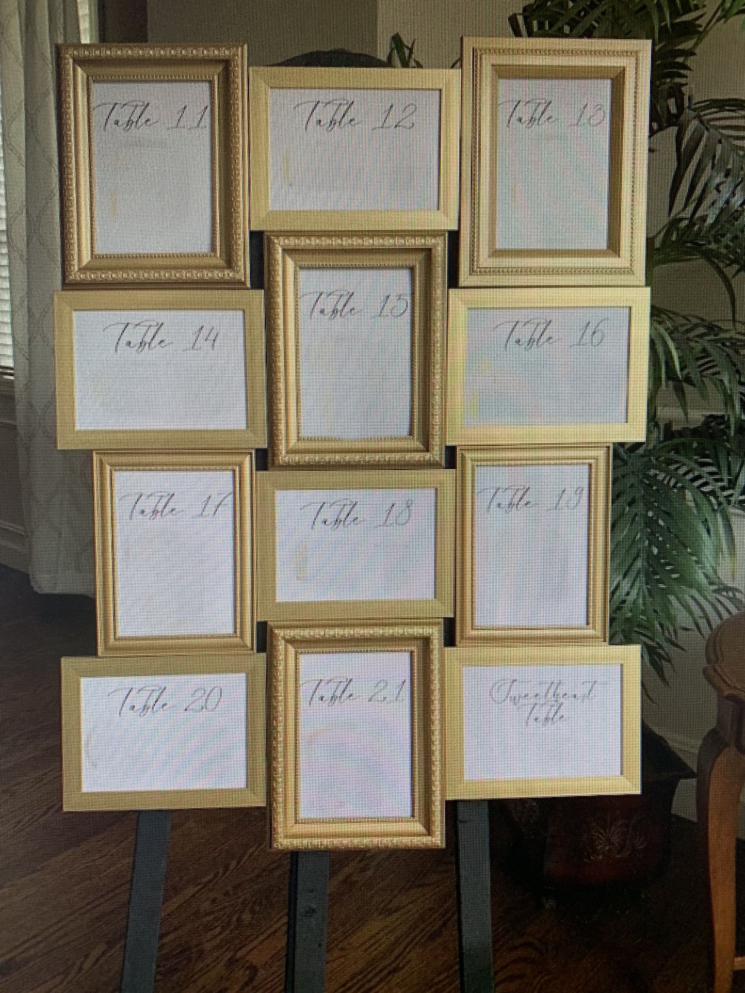 Gold “Find Your Seat” Frames For Wedding Seating Chart