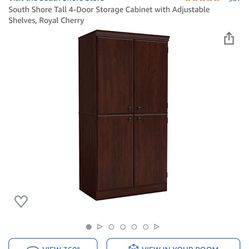 4 Door Storage Cabinet/Closet Cherry 