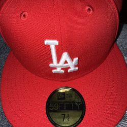 Los Angeles Dodgers New Era Fitted Red Sz: 7 3/4 New