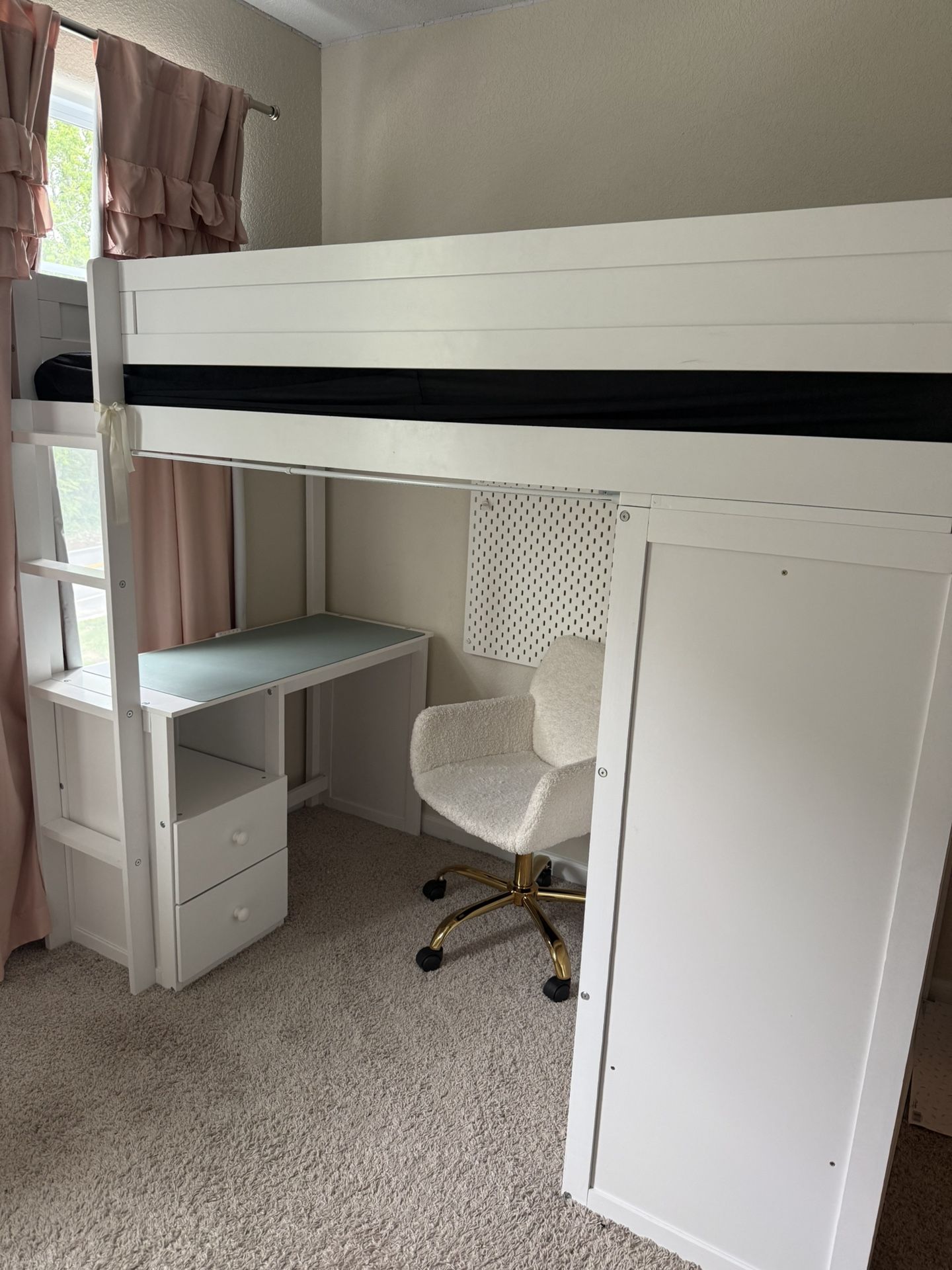 Twin Loft With Built In Desk And Closet/Storage