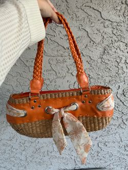 Vintage Cottagecore Woven Straw Handbag