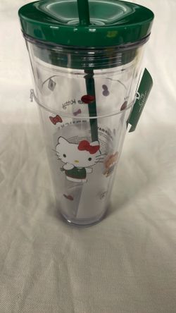 Limited Edition Hello Kitty x Starbucks Tumbler Cup Rare Sanrio Collectible, Cute Red Bow & Coffee Bean Design New Valentines Day Gift