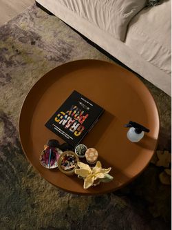 Anthropologie coffee table aluminum