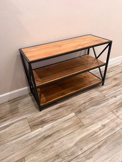 Industrial Wood and Metal 3-Tier stand
