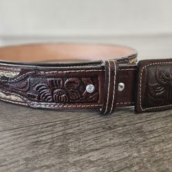 Western Belt Leather Cowboy Cinto Vaquero Piel
