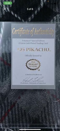 1999 23k Gold Pikachu