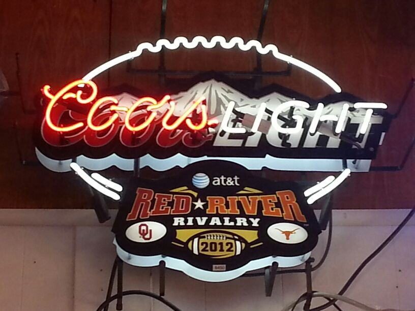 Coors Light Red River Rivalry highly collectible neon sign