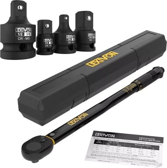 This bundle contains 2 items
LEXIVON Torque Wrench 1/2-Inch Drive Click 10~150 Ft-Lb/13.6~203.5 Nm (LX-183)
PRECISE - Ships pre-calibrated to +/- 4%