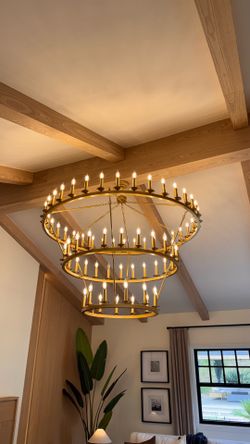 3 tier gold chandelier- like new