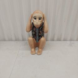 Vintage Ceramic Art Figurine Depicting 'Hear No Evil '