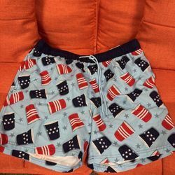 Men’s Patriotic Swim Shorts with Flag Print size large