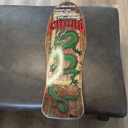 Skate Deck Signed Steve Caballero Powell Peralta Chinese Dragon Brown Autograph.