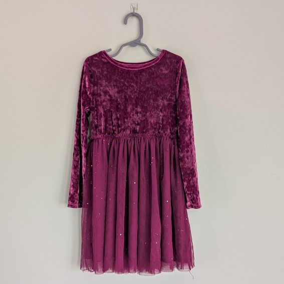 Jumping Beans Girls Velour Tutu Dress, Magenta, 6X