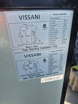 Vissani refrigerator