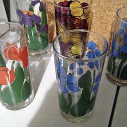 6 Vintage 8oz. Glasses 