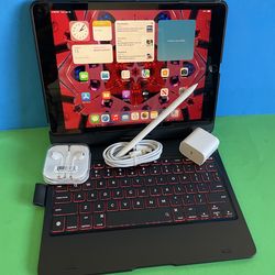 Apple IPad 9th Generation (10.2” Retina /Touch ID /IOS 18/ 2021 Model) 64GB with Pen, Keyboard  & Accessories