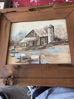 Vintage Canvas Painting ( Signed) 