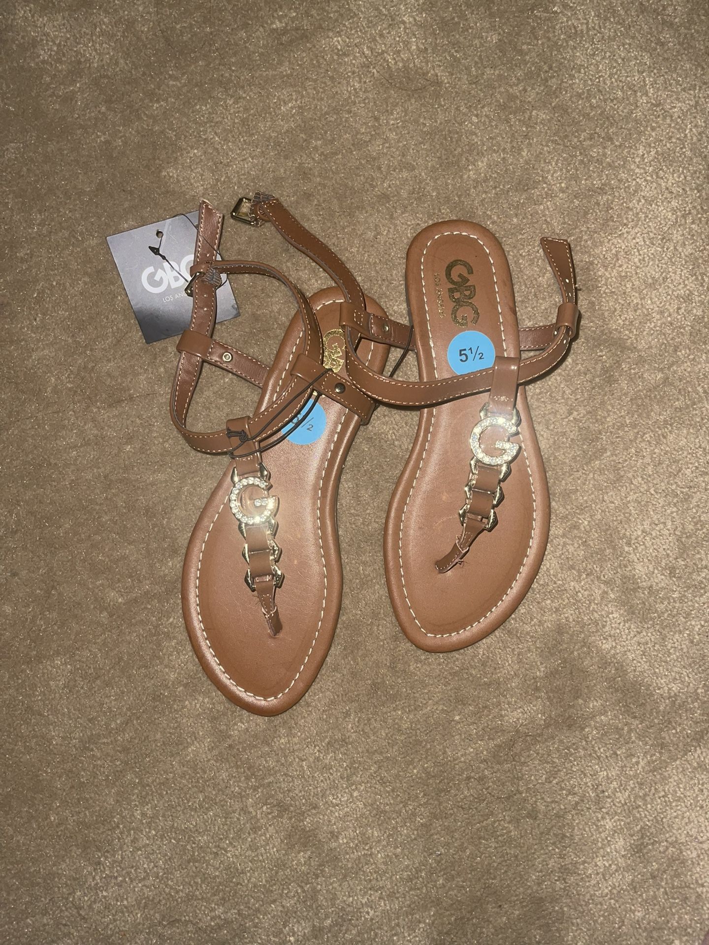 New Brown Guess Sandals - Size 5 1/2