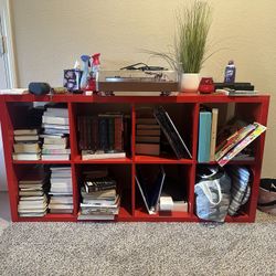 Red Bookshelf/Media Stand 