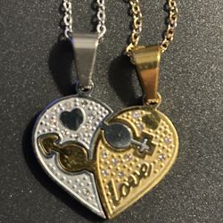 Puzzle Piece Heart Necklaces (2)