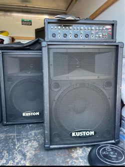 Kustom PA Speaker Cabinets with Mixer Head