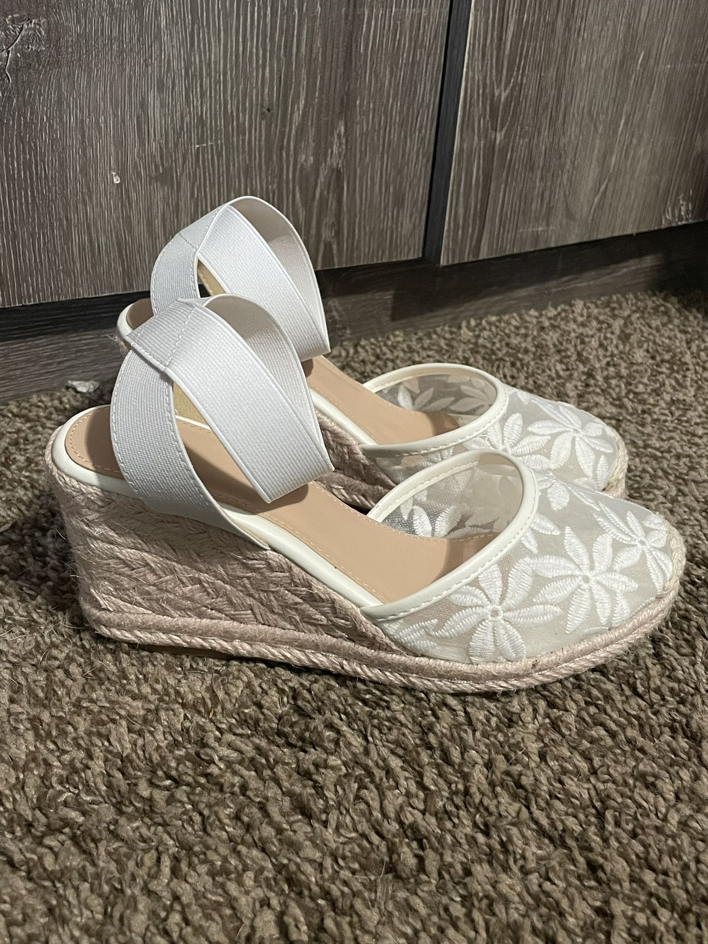 White And Tan Wedges