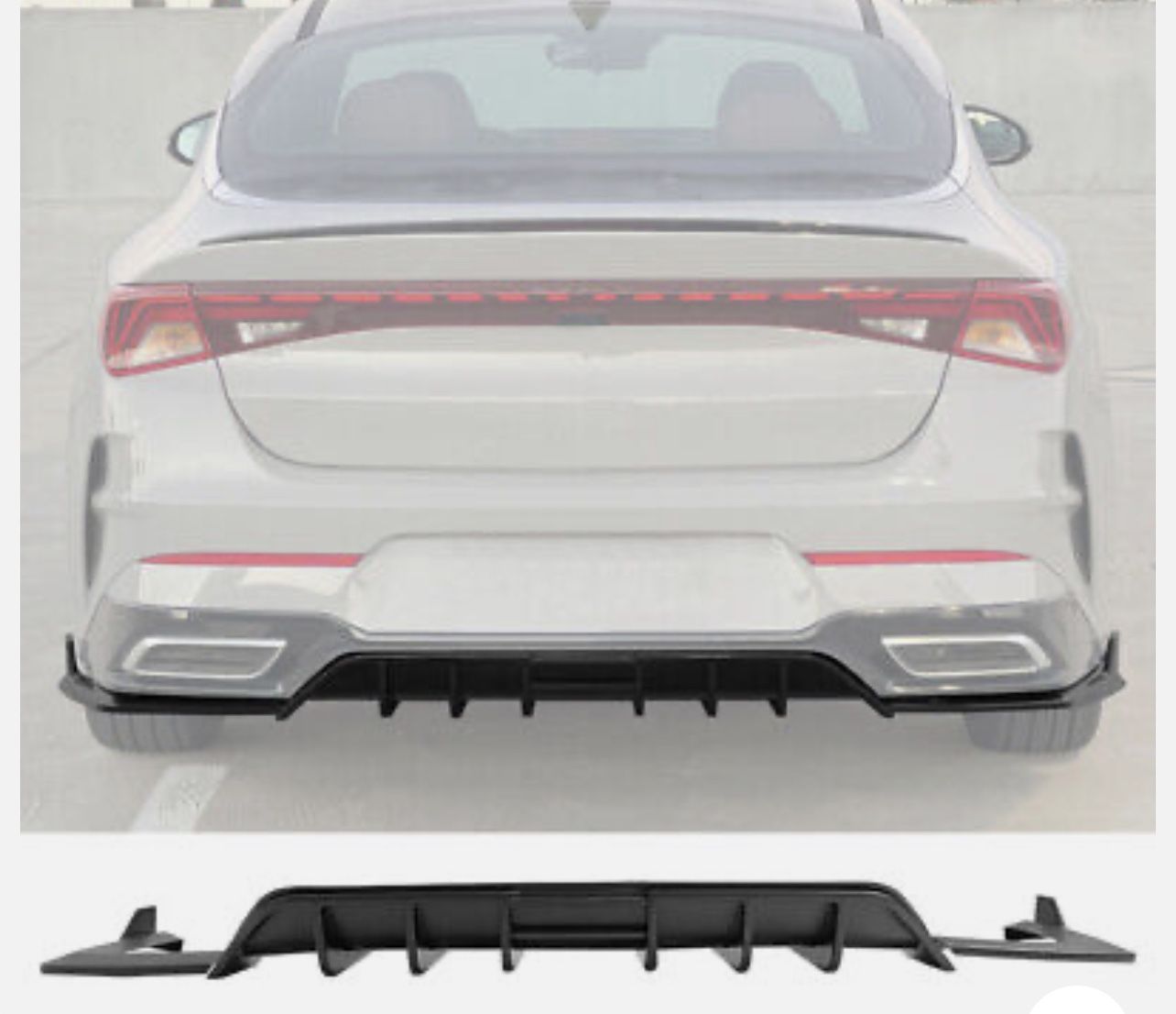 21-22 Kia K5 GT-Line Matte Black Rear Bumper Lip Diffuser PP 3PCS Set