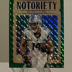 2024 Panini Mosaic AMON-RA ST. BROWN Notoriety Green Mosaic PRIZM #12 Lions