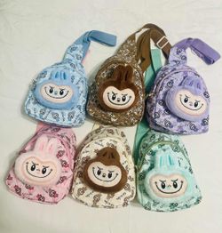 Bundle 6 Pcs Cute Labubu Crossbody Bags For Kids. Perfect For Gifts 