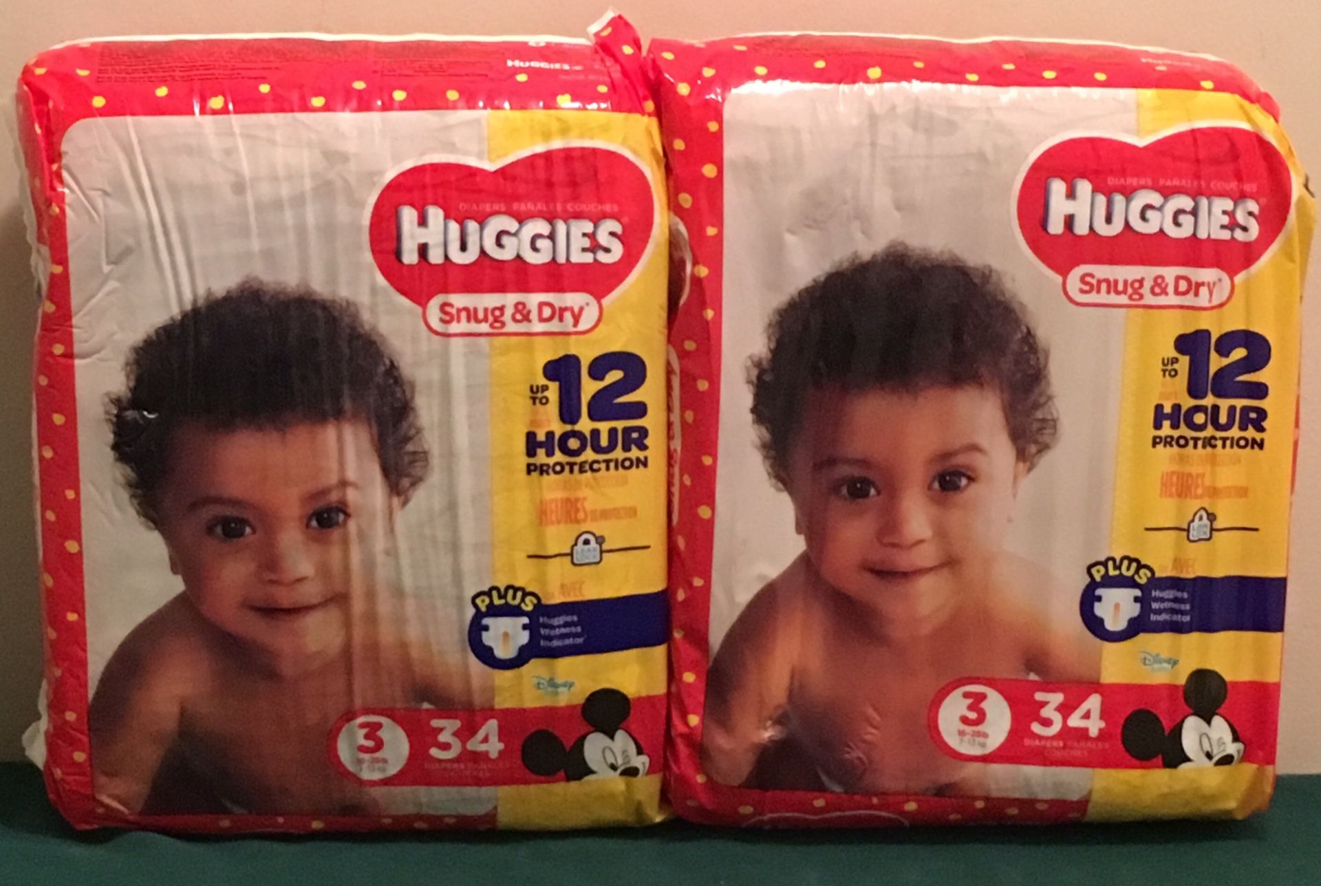 Huggies Snug & Dry Diapers Size 3, 34 ct (Pack of 2)