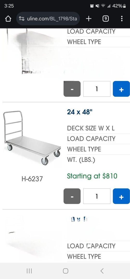 FLAT ROLLING METAL CART
