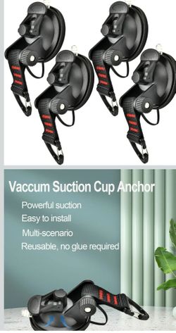 4 Pcs Heavy Duty Suction Cups Anchor with Security Hooks