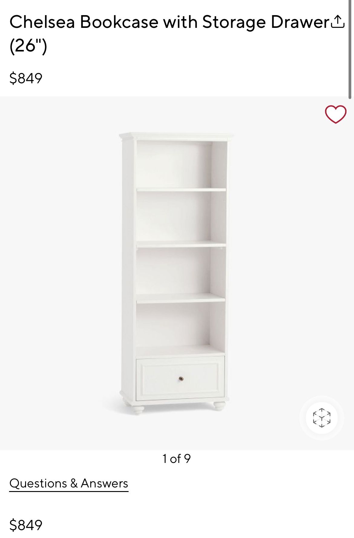Pottery Barn Chelsea Bookcase