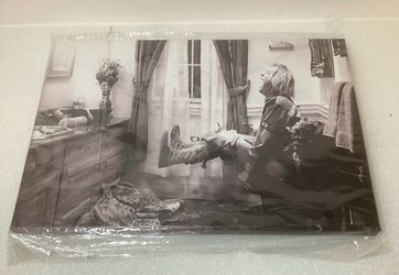 Dumb and dumber bathroom scene 8 x 12 canvas