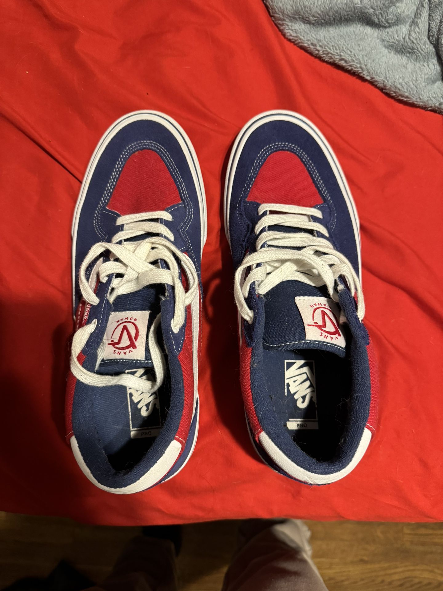 Red, white and blue Vans. Size Men’s 11