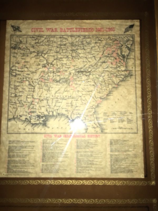 Map from civil war battlefields ( 1861- 1865 )
