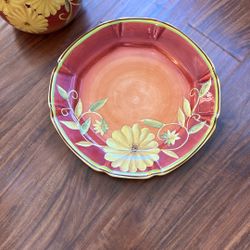 Matching Pitcher And Plate In Autumn Colors